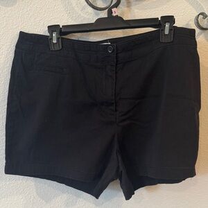 Women's Black Cotton-Blend Bermuda Shorts